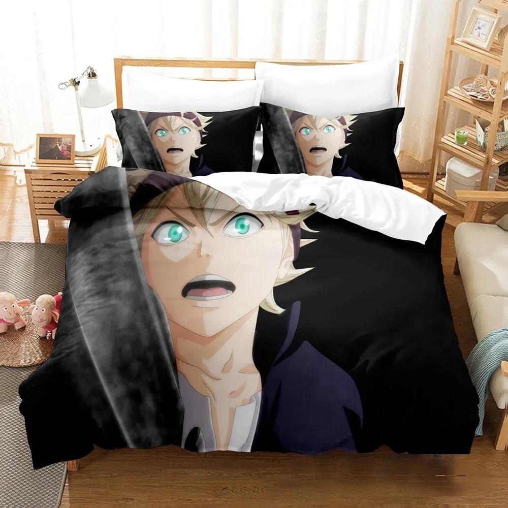 Classic Modern Double Twin Full Queen King Quilt New 3D Printed Black Clover Anime Asta Adult Kids Bedclothes