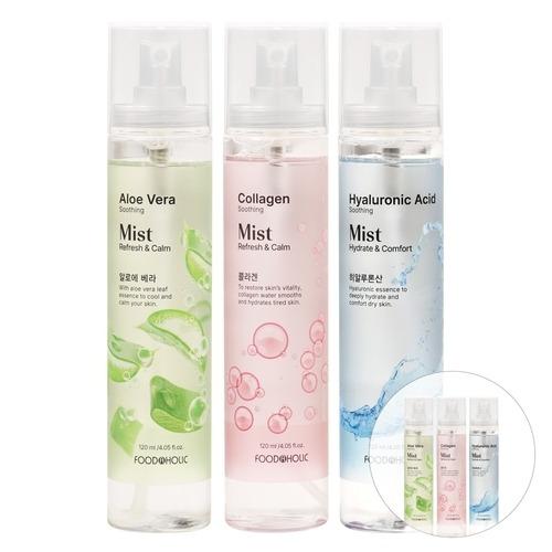 FoodaHolic (3 Units) FoodaHolic Soothing Mist 3 Types: Collagen, Aloe Vera, Hyaluronic Acid, 118ml_631373
