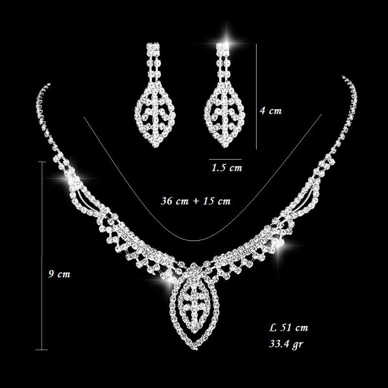 Meier Elegant bridal necklace set - wedding dress accessories, three-piece set (necklace, earrings, bracelet)