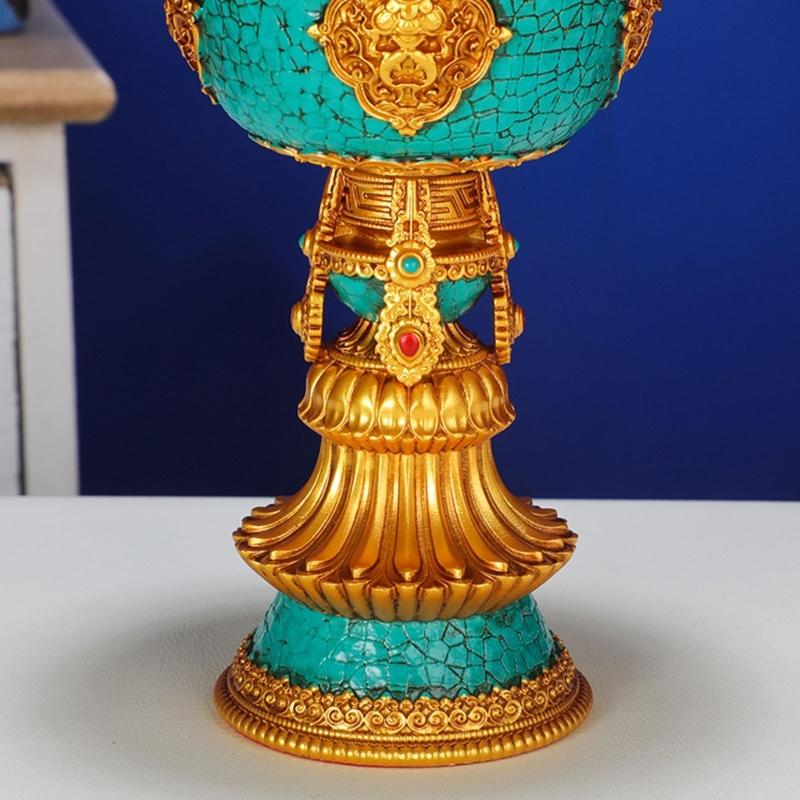 Rechargeable Candle Holder Tibetan Electronic Butter Lamp Buddhist Table Centerpiece LED Simulated Flame Home Decorations