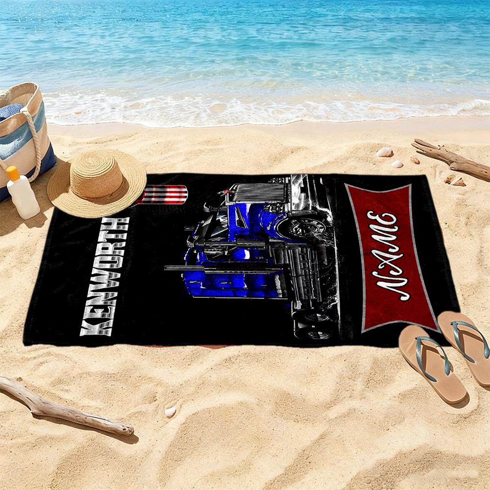 Kenworth Truck Pride Customize Text Beach Towel Soft Durable Quick-Dry Suitable for Sports Travel Swimming Yoga Bathroom Beach And Pool
