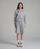 Noming Loose Fit Cropped Easy 2-Way Zip-Up Hoodie - Gray