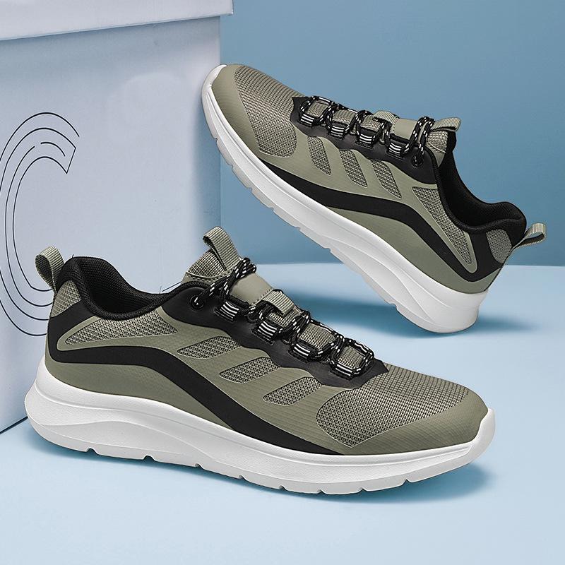 

New versatile fly-woven men s shoes spring breathable mesh sports running shoes men s casual coconut shoes 46 зелёный