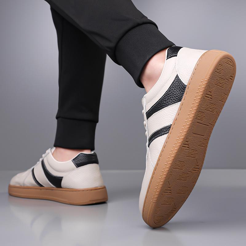 Fashion Handmade High Quality Men Leather Casual Shoes Men Brand Comfortable Flats Men Trendy Sneaker Shoes Daily Commute Oxfords Shoes