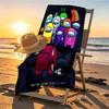 Among Us Print Beach Towel Design, Soft, Lightweight. for Home Bathroom, Spa, Pool, Yoga, Surfing, Camping, Gift for Family, Friend