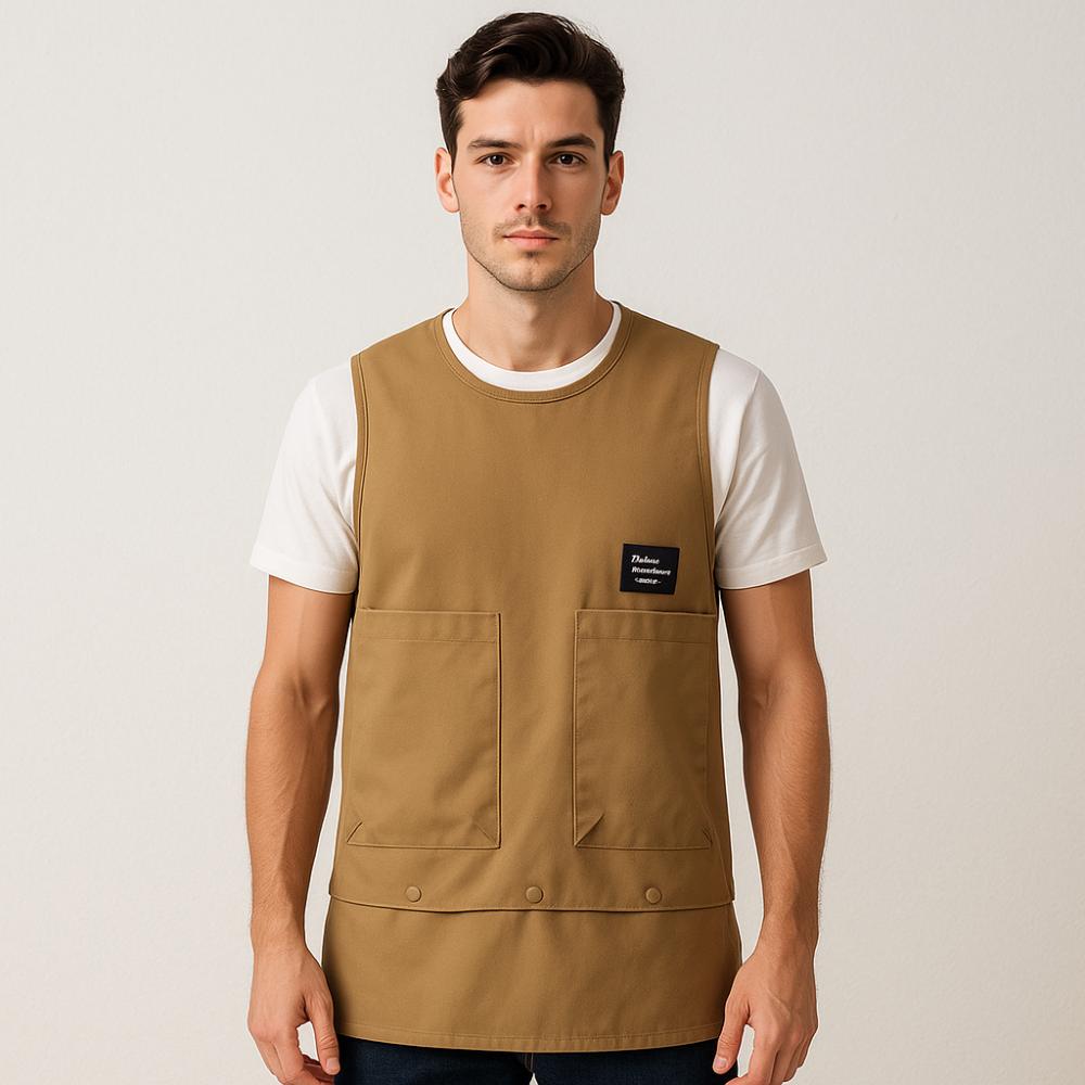 Solid Color Work Clothes Sleeveless Workwear Creative Baking Cooking Aprons  Housework