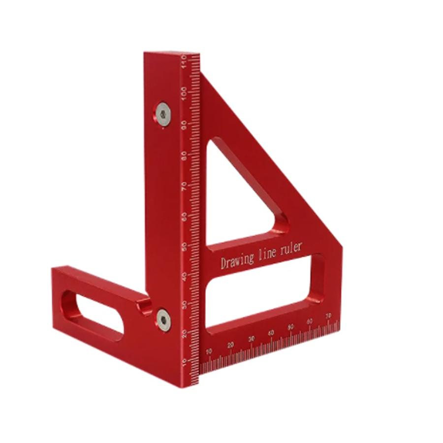 

Carpenter Square Woodworking Square Protractor Aluminum Miter Triangle Ruler 3D Multi-Angle 45/90 Degree Layout Measuring Ruler красный