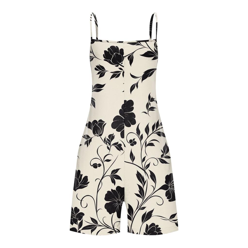 Damen Lässige Und Modische Ärmellose Camisole Mit Tasche Jumpsuit Shorts Jumpsuit Shorts