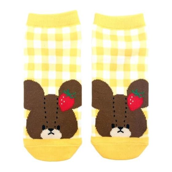 Nakajima Corporation Bear School Strawberry Socks Check 221483-26