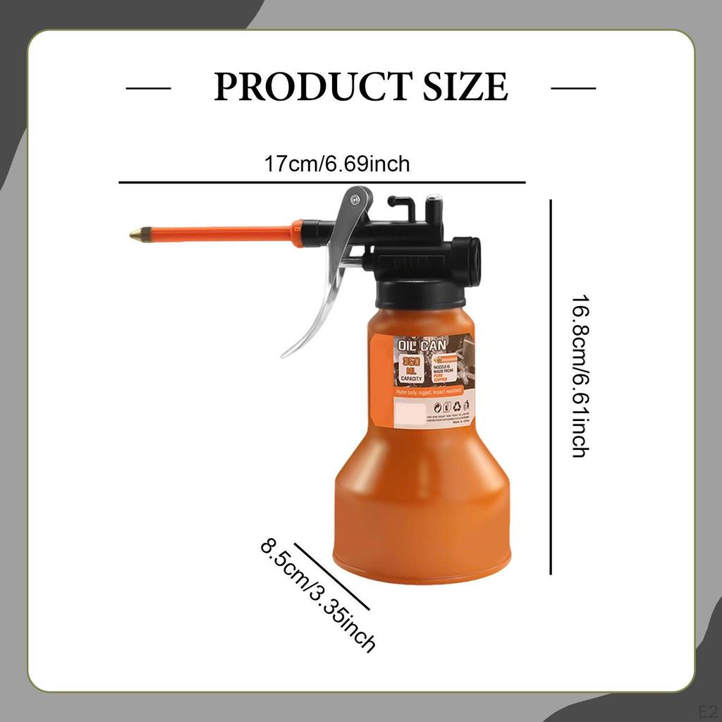 Metal Oil Can Manual Garage Equipment Portable Spray with Rigid Spout Pump Oiler for Bikes