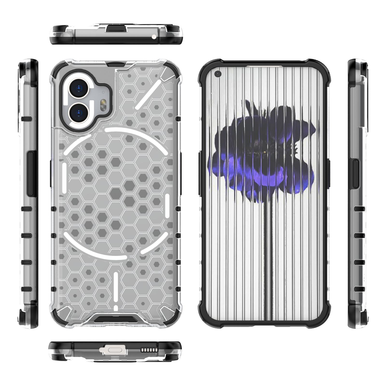 

For Nothing Phone (2) Honeycomb Texture Phone Case TPU+PC Drop-proof Back Cover Black