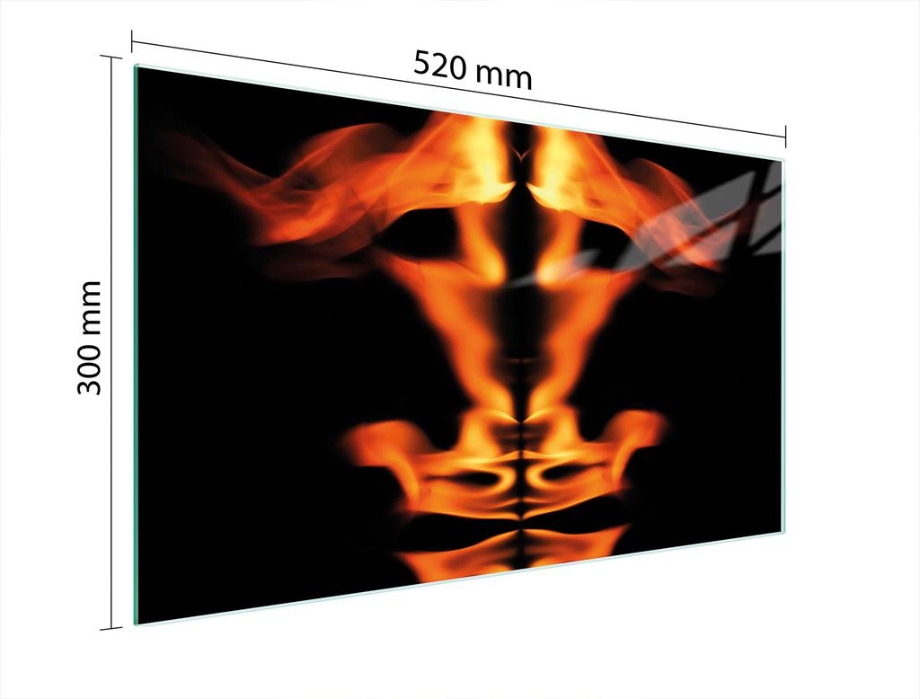 GLASSCHNEIDEBRETT 52x30 FEUER