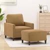 VidaXL Armchair with Footrest Brown 60 Cm Velvet, Sofa, Armchair, TV Armchair, Single Sofa, Seat, Recliner Sofa, 3201052