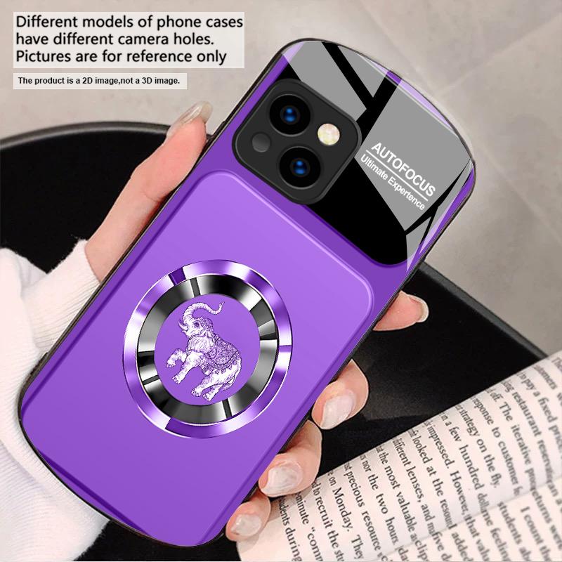 Elefant Rosa Elegant Für iPhone 17 16 15 14 13 Plus 12 mini 11 Pro Max XR Xs Max X 7 8 6S 22 20 Elliptische Glas-Handyhülle