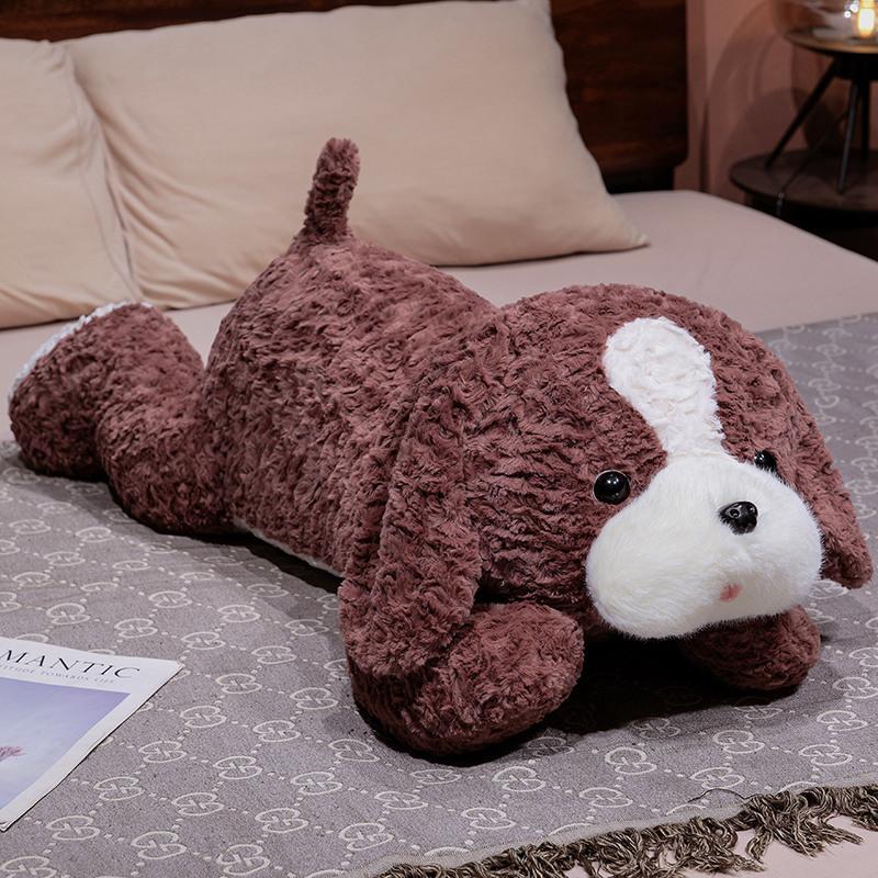 Cute Lying Down Dog Doll Throw Pillow Boys and Girls Sleeping Puppy Doll Side Herding Dog Plush Toy Cloth Doll Gift