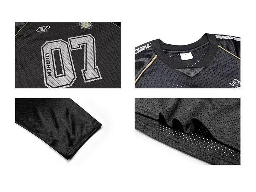 Women's Retro Sport Mesh Rugby T-Shirt: Summer College Style, Loose Fit Short Sleeve