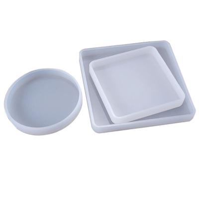 Lot de 3 moules carrés et ronds en silicone époxy pour bijoux, décoration d'intérieur