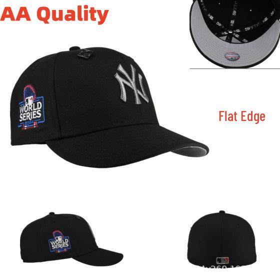 American Baseball Flat Brim Cap – LA Dodgers, NY Yankees, BOS Sox Embroidered Design, All Sizes