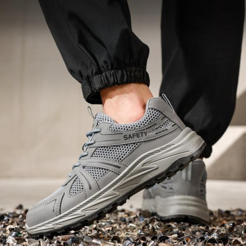 Summer New Men's Safety Shoes Puncture Resistant Work Shoes Men's Protective Shoes Wear-resistant Work Boots Tactical Boots