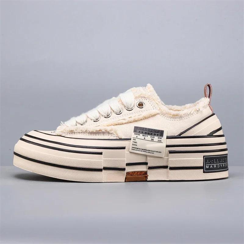 Multi functional canvas shoes for spring and summer, comfortable, thick soled, wear-resistant, casual board shoes