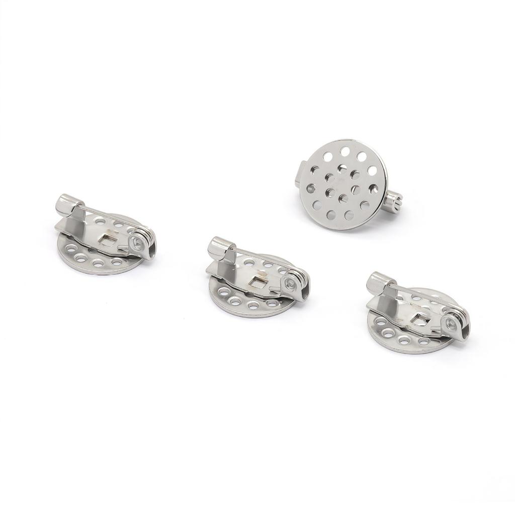 Round Hole Tray Brooch - 304 Stainless Steel DIY Jewelry Pin Base
