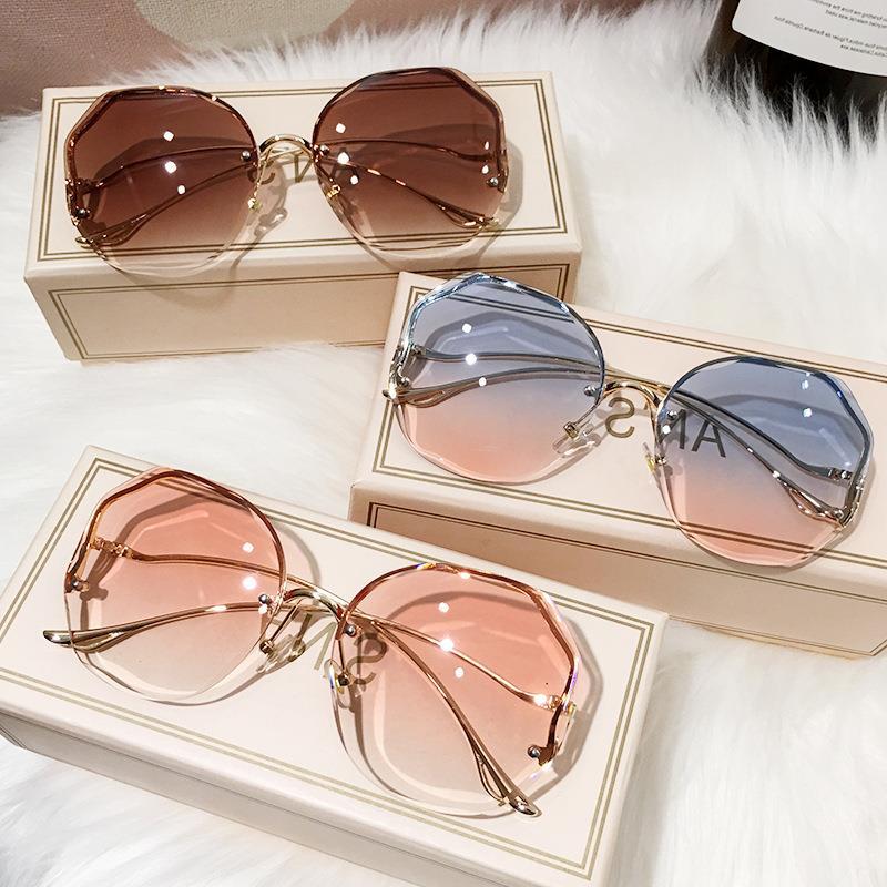 

2023 Fashion Gradient Sunglasses Women Brand Design Vintage Pilot Retro Shades Cutting Lens Gradient Sun Glasses Female UV400