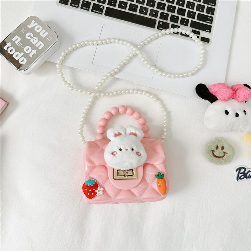 Rabbit Animal Plush Dolls Pearl Shoulder Strap Small Trendy Girl Shoulder Bag