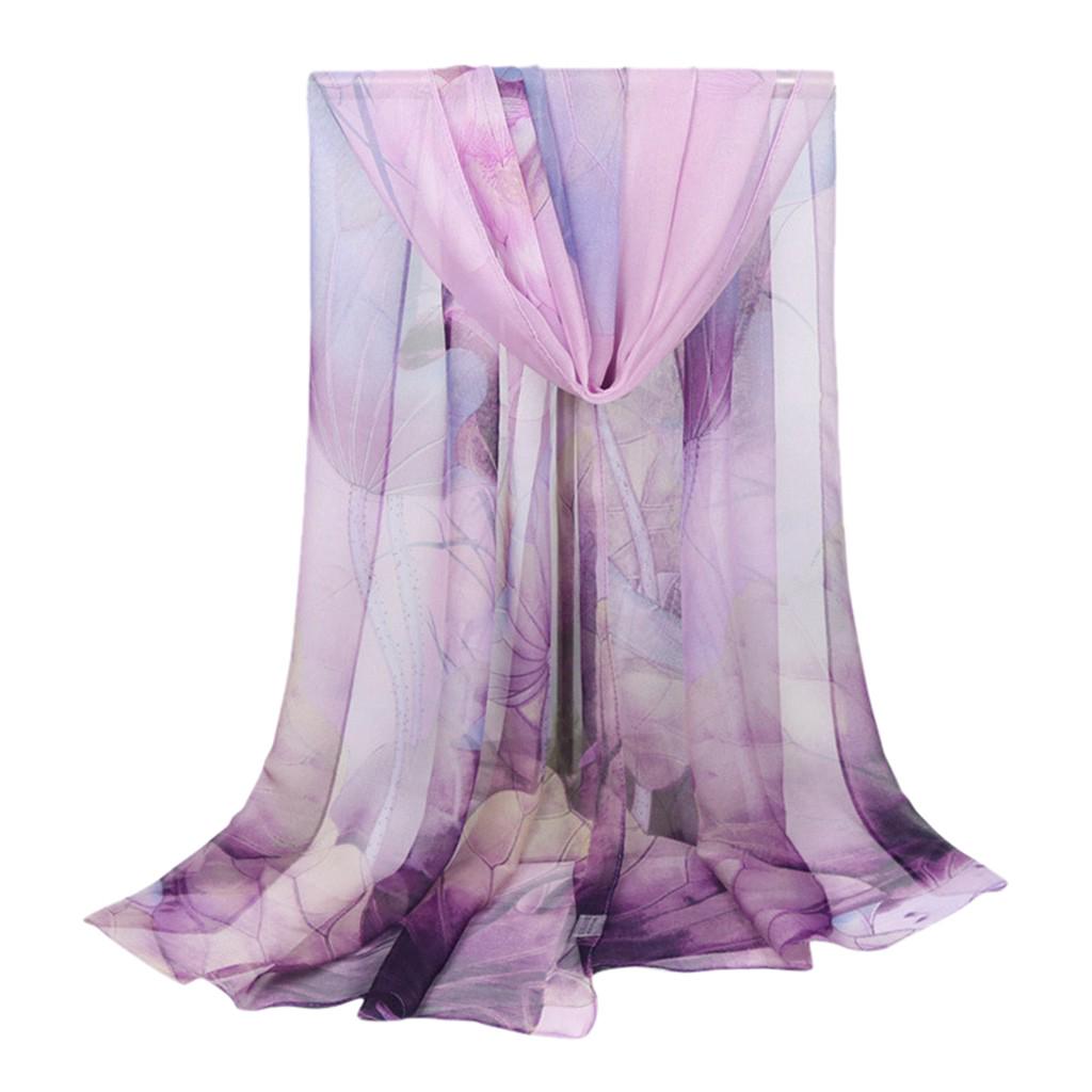 Damen Neuer Schal Blumenmuster Schal Quadratischer Schal Langer und leichter seidiger Schal