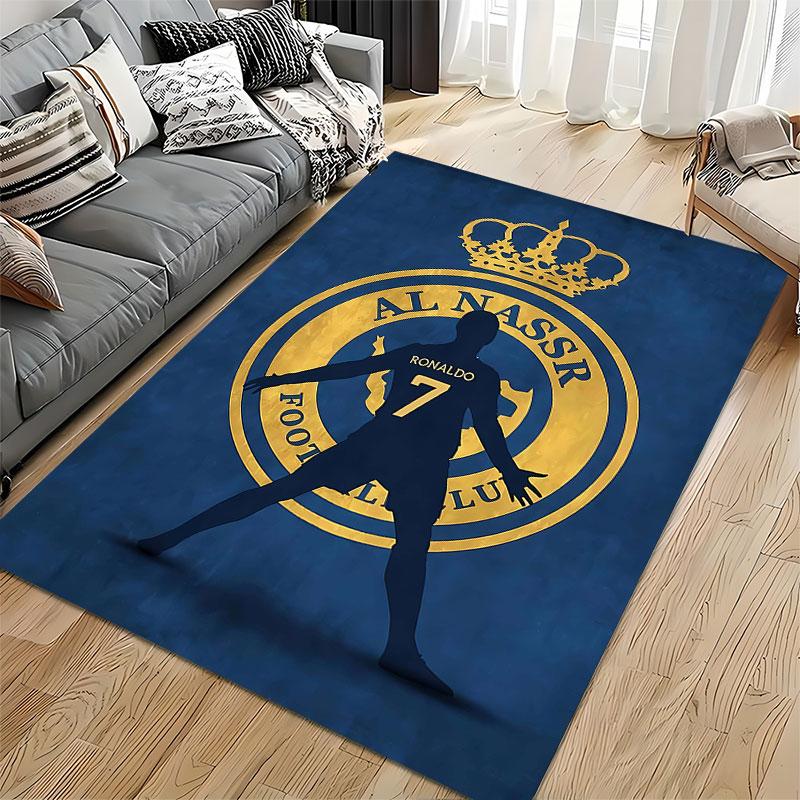 Football Club Gold Emblem Carpet Suitable As a Non-slip Mat for the Living Room or Bedroom Sofa