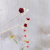 New Chinese Style Red Rose Fringe Hairpin Vintage Rose Hair Sticks Hairwear For Women Hair Fork Disk Hair Chopsticks Headdress