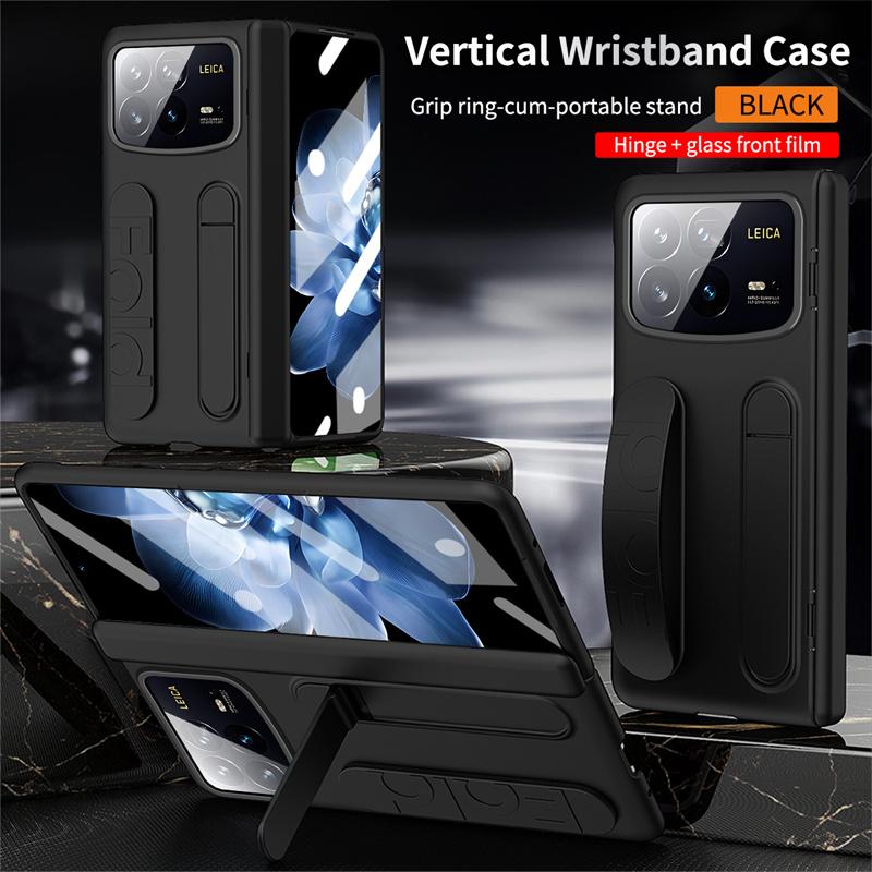 

For Xiaomi Mix Fold4 Fold3 With Hinge Phone Case Wristband Wrist Strap Stand Screen Protection Film Shockproof Protecion Cover For Xiaomi Fold 3