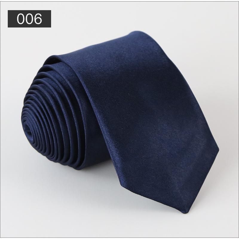 Men's Solid Color Narrow Shiny Polyester Silk Tie - Formal & Casual Fashion