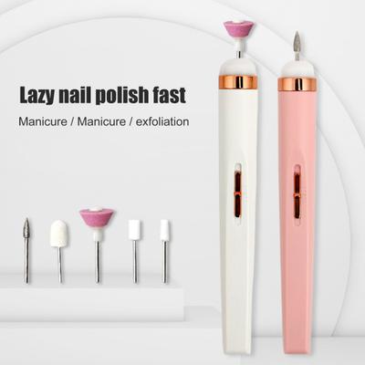1 Set Elektrischer Nagelfräser Hohe Geschwindigkeit Kompakte Größe Wiederaufladbar Geräuscharm Entfernt Tote Haut Mini Elektrische Nagelpoliermaschine mit Bit-Set