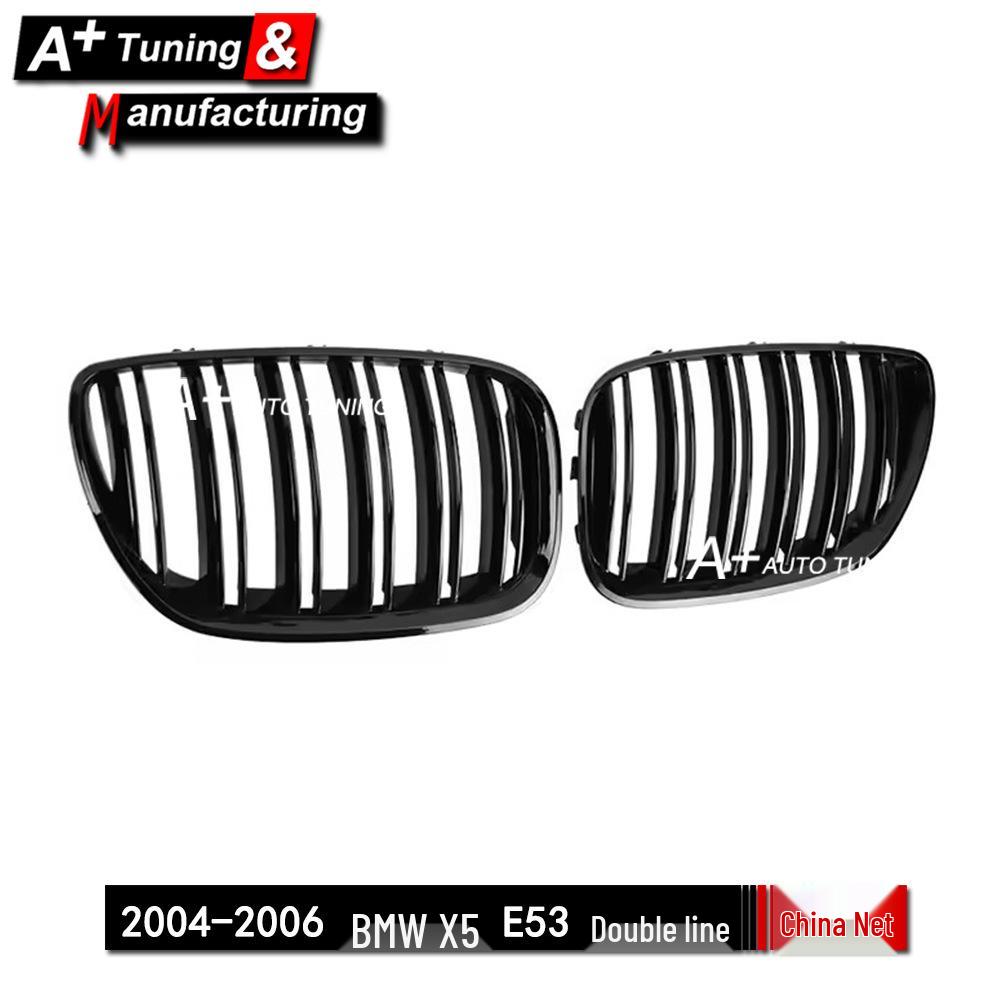 Glanzend Zwarte Dubbele Lijn Grille voor BMW X5 E53 (2004-2006)