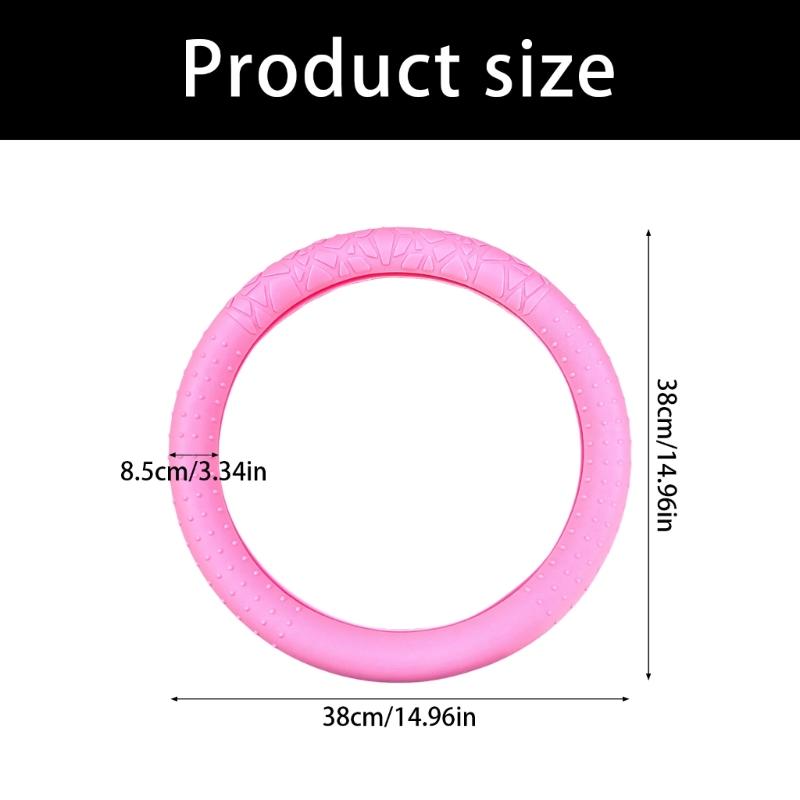 Car Steering Wheel Protector Covers 15inch Anti Slip Cover Elastic Geometric Pattern Cover Silicone Car Accessories