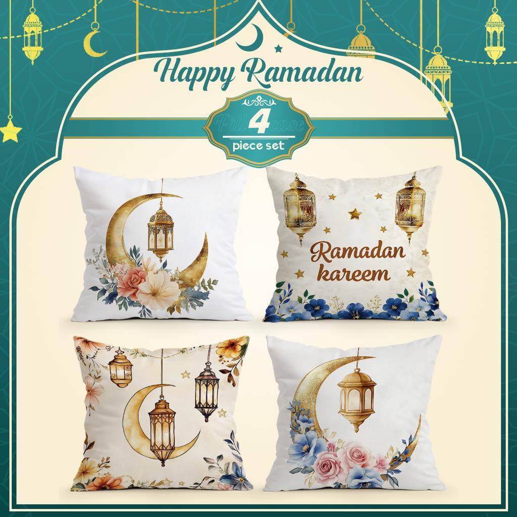 Ramadan Lantern Moon Pillowcase Printed Polyester 40/45/50Cm Throw Pillowcover Decorative Sofa Cushion Pillowslip Home Decor