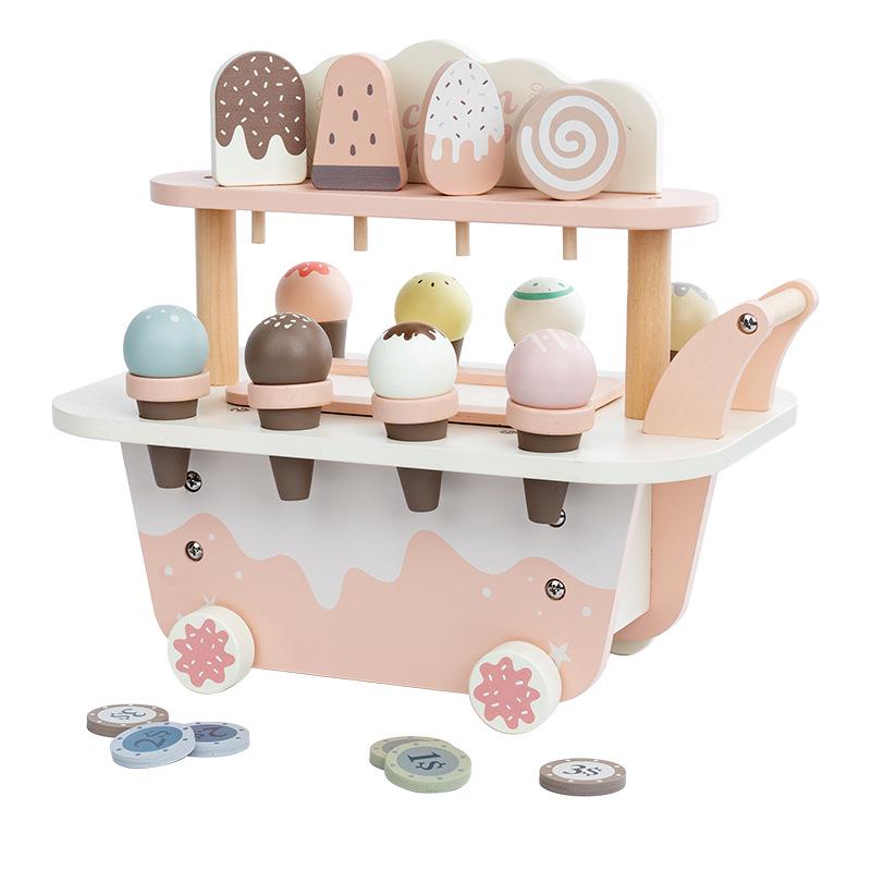 Wooden Ice Cream Stick Logic Toy for Kids: Parent-Child Interactive Gift MZL-Ice Cream Cart
