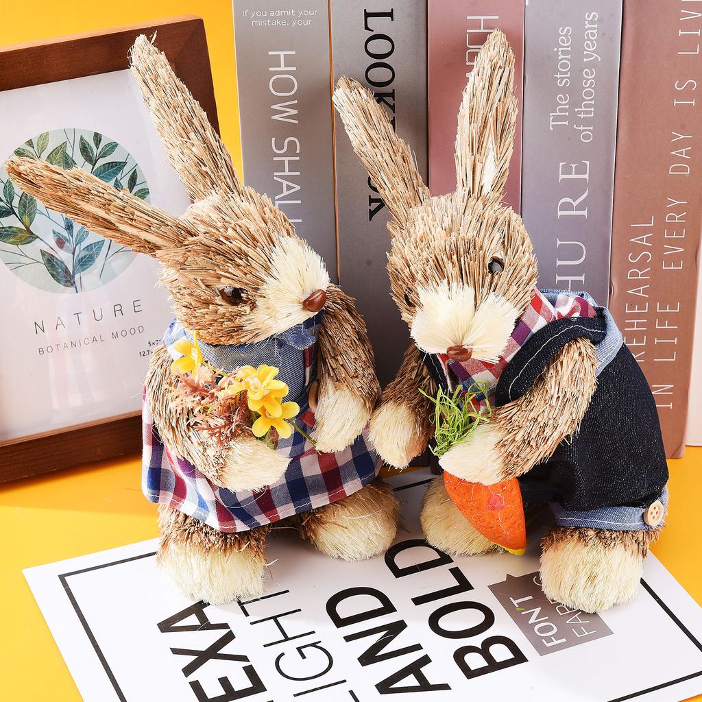 Cattail Eco Friendly Bright Colors Lifelike Durable Easter Bunny Figurine