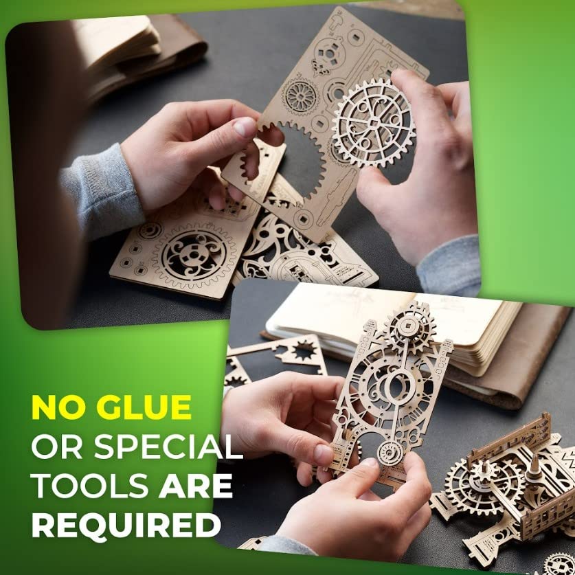 Ugears Old Clock Tower Wooden Puzzle Craft Model No Glue or Tools Required Easy for Adults and Men - -