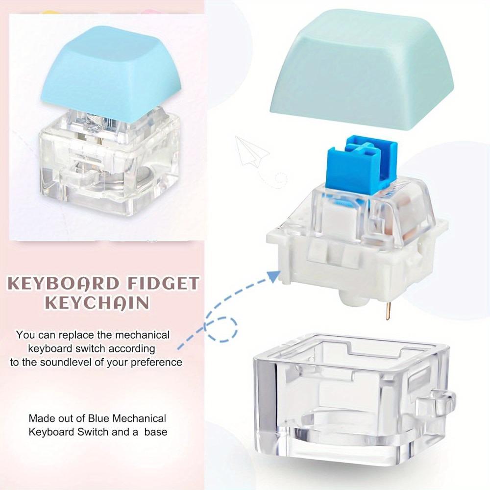 6/12/30Pcs Silent Echo Fidget Keychain Keyboard Stress Relief Office Classroom Quiet Noisy Scene Party Favors