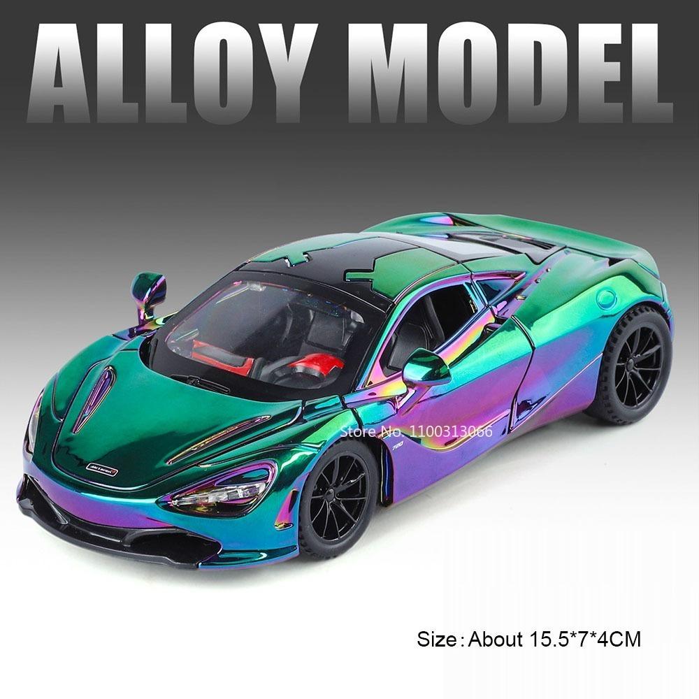 1:32 Lambor Mansory Revuelto 720S Cars Alloy Models Toy Rubber Tires Doors Opened Miniature Supercar for Boys Educational Toys