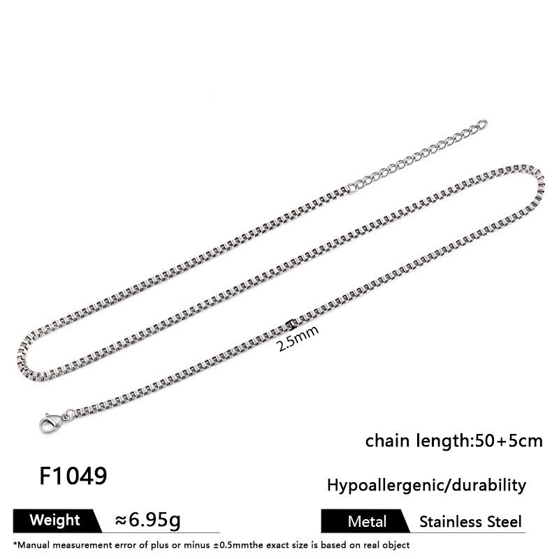 Multi-Size Titanium Steel Cuban, Figaro, Clavicle, and Hip Hop Chain Necklaces