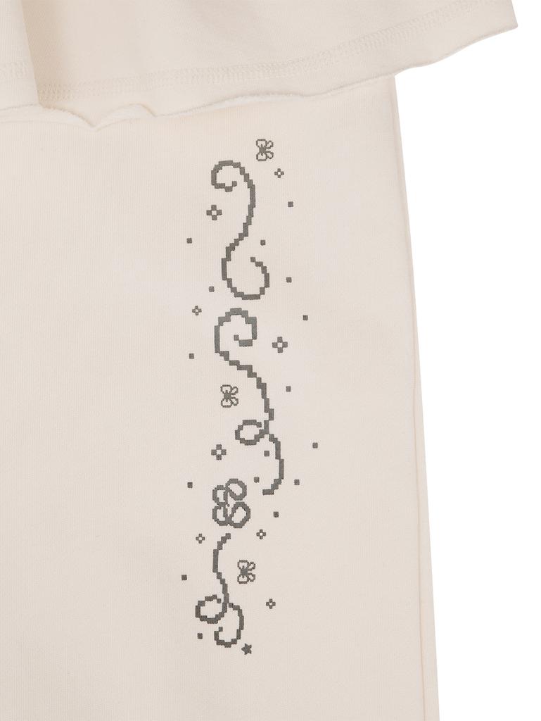 TUOMIO Pixel Graphic Skirt Sweatpants [Cream]