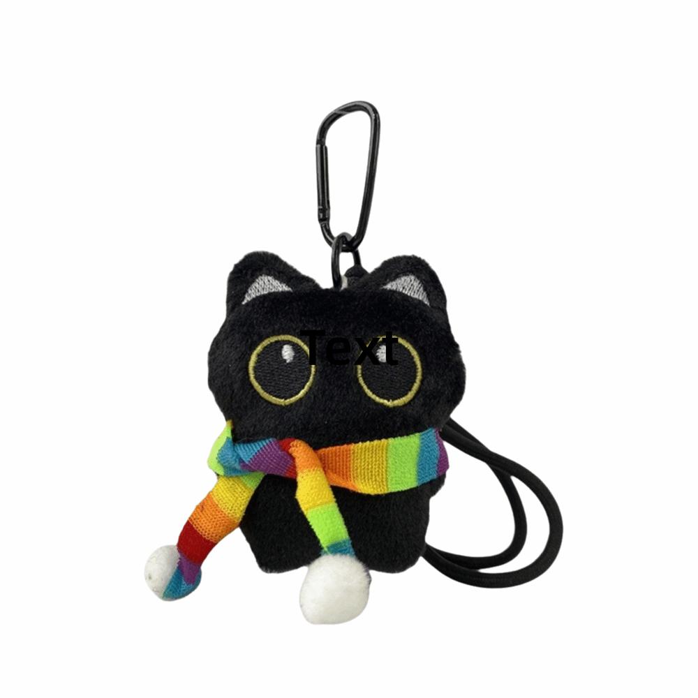 Cute Plush Toy Keychain Black Cat Car Key Ring New Doll Bag Pendant  Bag Accessories