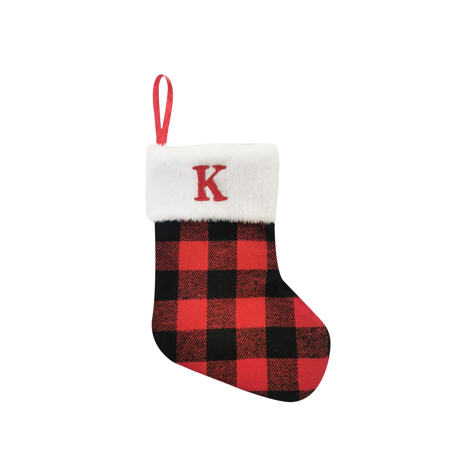 

Christmas Socks Christmas Gift Bag Pendant Red And Black Letter Small Socks Christmas Decorations One Size