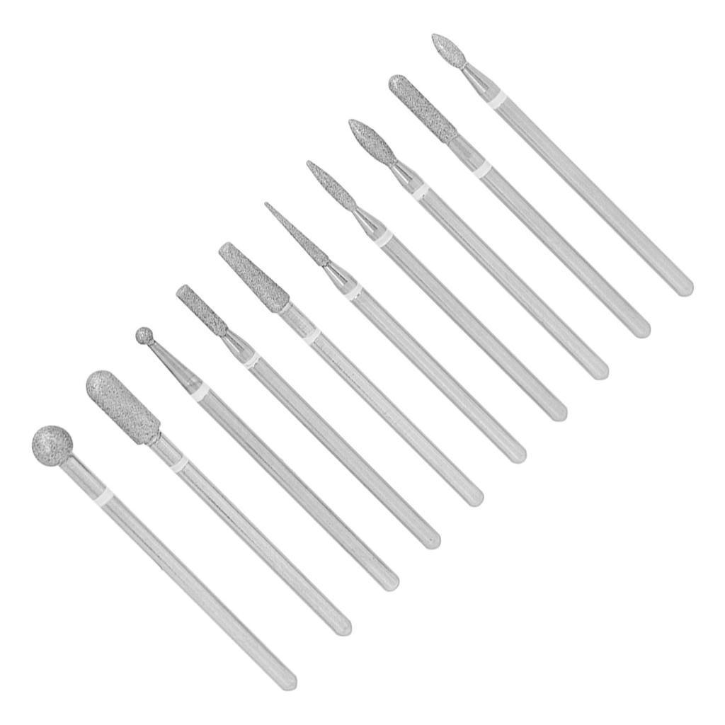 10 Stück Professionelles Schmirgel Nagelbohrer Set Heimsalon Anfänger Nagelhautentferner Bits Nagelkunst Werkzeug