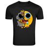 Halb-Schädel Sabberndes Emoji Schmelzendes Gesicht Cartoon Grafik T-Shirt