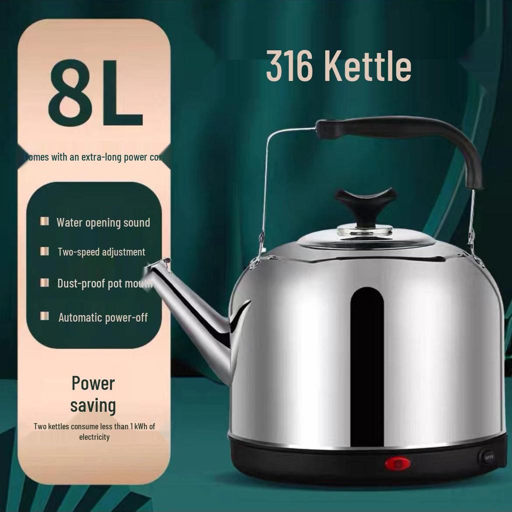 Bollitore Elettrico in Acciaio Inossidabile 316 - Spegnimento Automatico, Protezione Anti-Seccatura, Grande Capacità, Teiera Elettrica Isolante