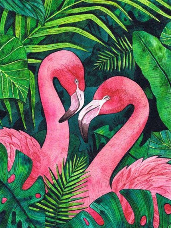 RUOPOTY Acrylic Painting By Numbers Flamingo Animals Paint On Canvas Coloring By Numbers Gift Home Decor Wall Room