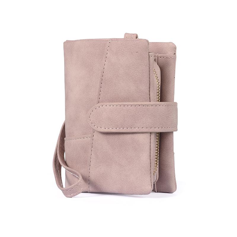 Mattierte dreifach faltbare Geldbörse für Damen: Großes Fassungsvermögen, Mehrere Kartenfächer, Münzfach, Schnalle, Patchwork-Design